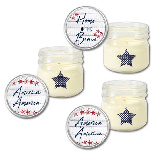 Courtside Market Celebrate 250 Home of the Brave Wreath 4 oz Citronella Soy Wax Candle 3-Piece Set with Wounded Warrior Project